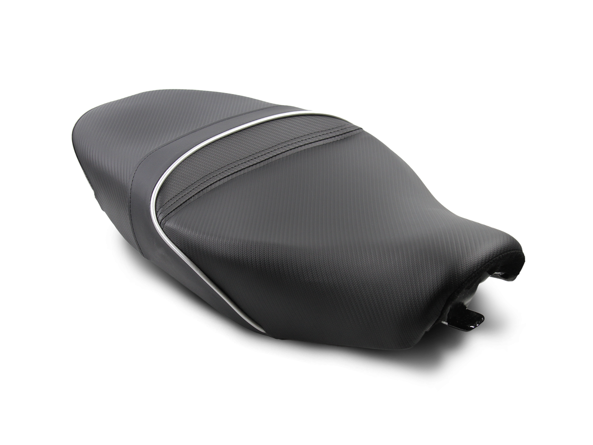 Sargent Motorcycle Seat on the Ducati Scrambler with Non-Standard Upholstery.